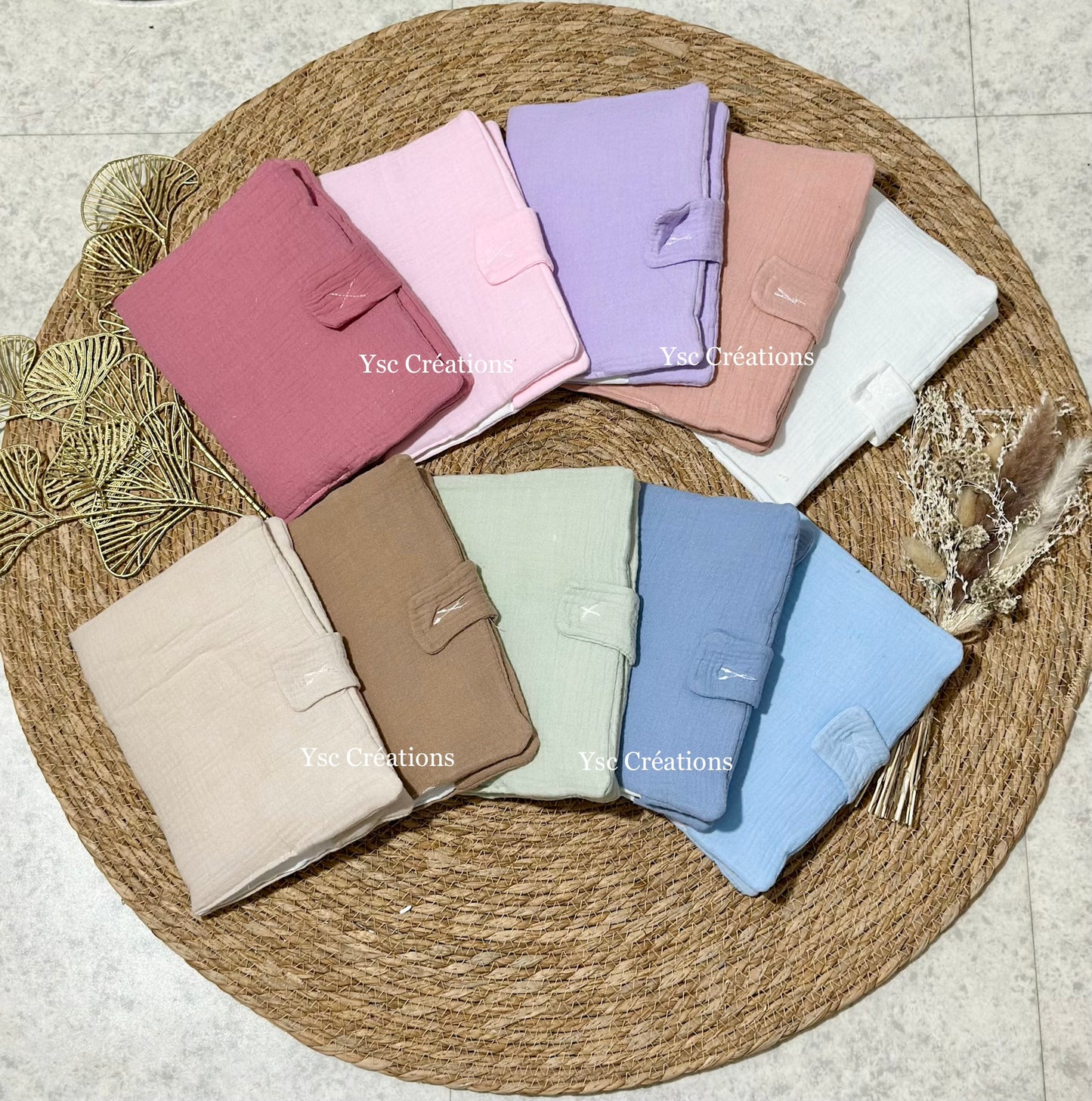 Protège carnet de santé bébé personnalisé – Gaze de coton