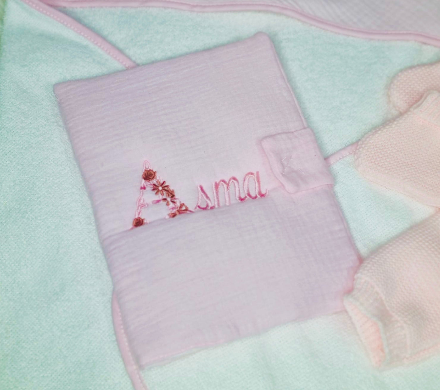 Protège carnet de santé bébé personnalisé – Gaze de coton