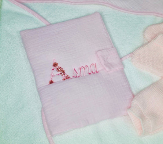 Protège carnet de santé bébé personnalisé – Gaze de coton