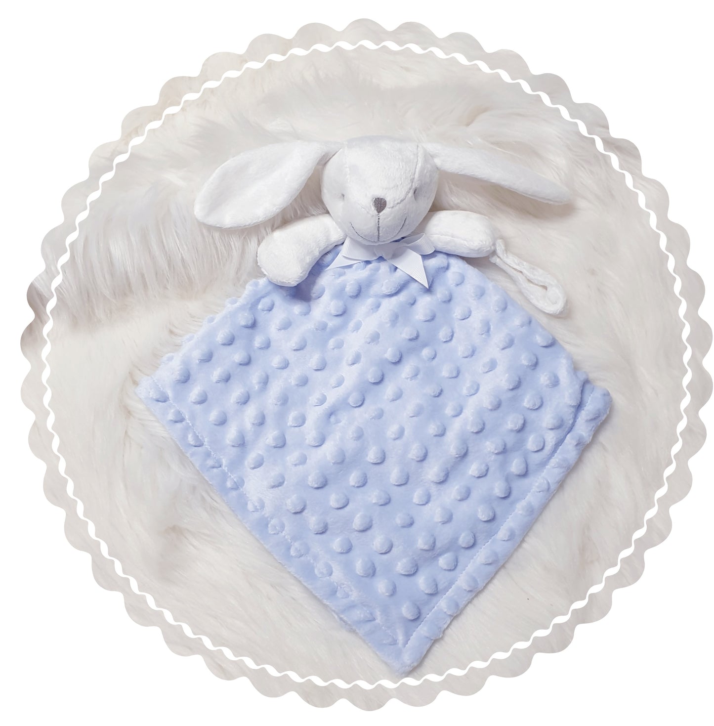 Doudou lapin bébé minky personnalisé – Broderie prénom douce et sécurisée