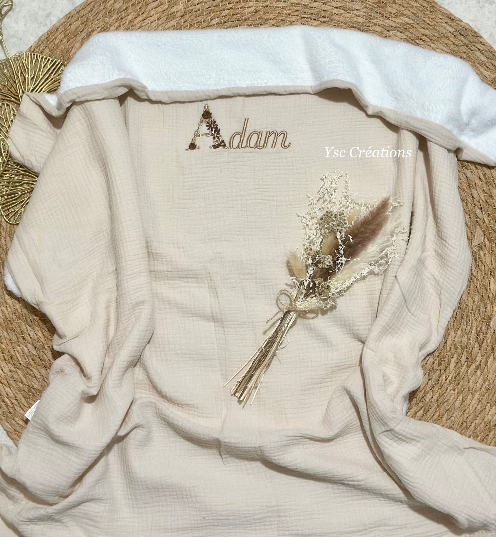 cadeau de naissance premium couverture bébé brodée