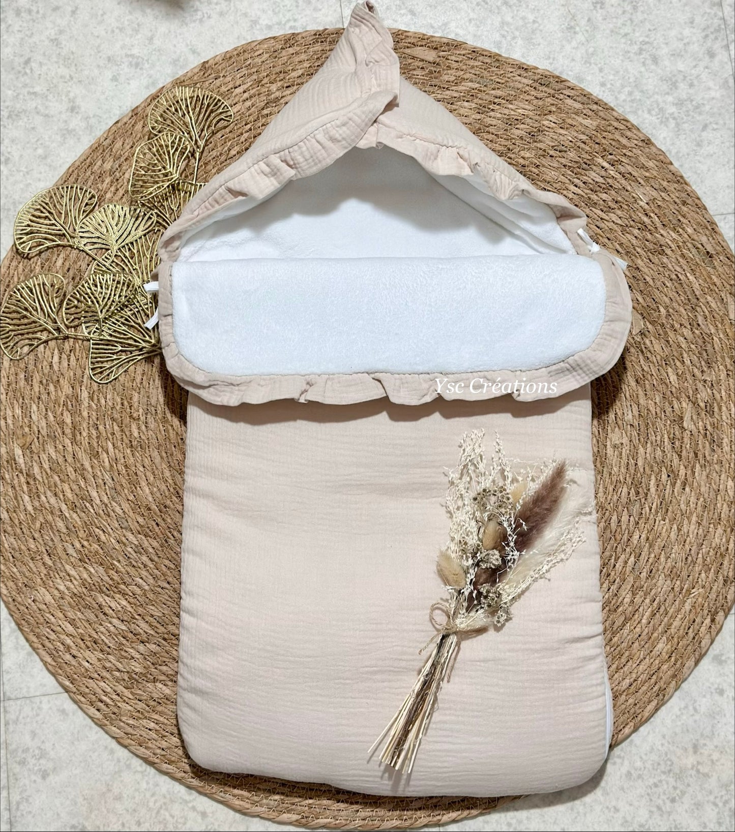 nid d’ange bébé personnalisé coloris beige